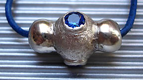 PMC Silber-Perle mit synthetischem Stein