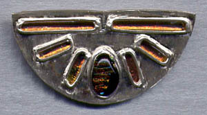 Schmuckst�ck aus Knetsilber mit Dichroic-Glas